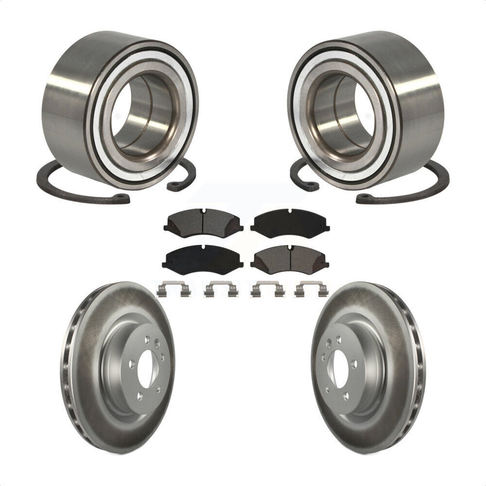 Front Wheel Bearing With Coated Disc Brake Rotors And Semi-Metallic Pads Kit For Land Rover Range Sport Discovery KBB-115188