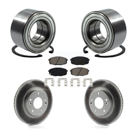 Front Wheel Bearing Coated Disc Brake Rotor And Semi-Metallic Pads Kit For Kia Soul Forte KBB-115195
