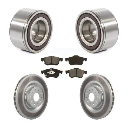 Front Wheel Bearing Coated Disc Brake Rotors And Pads Kit For 2014-2018 Fiat 500L KBB-115198