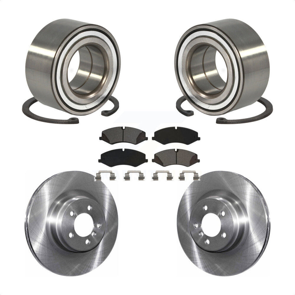 Front Wheel Bearing With Disc Brake Rotors And Semi-Metallic Pads Kit For 2010-2012 Land Rover Range Naturally Aspirated KBB-115204