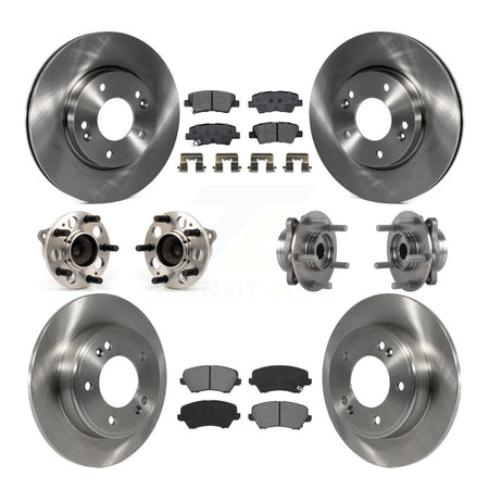 Front Rear Hub Bearings Disc Brake Rotors And Pads Kit (10Pc) For 2017 Hyundai Elantra GT KBB-115225
