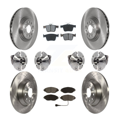 Front Rear Hub Bearing Brake Rotor And Pad Kit (10Pc) For 2018-2022 Volkswagen Tiguan AWD KBB-115242