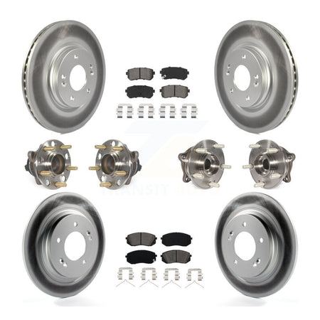 Front Rear Hub Bearing Assembly Coated Disc Brake Rotor And Pad Kit (10Pc) For Kia Optima KBB-115277