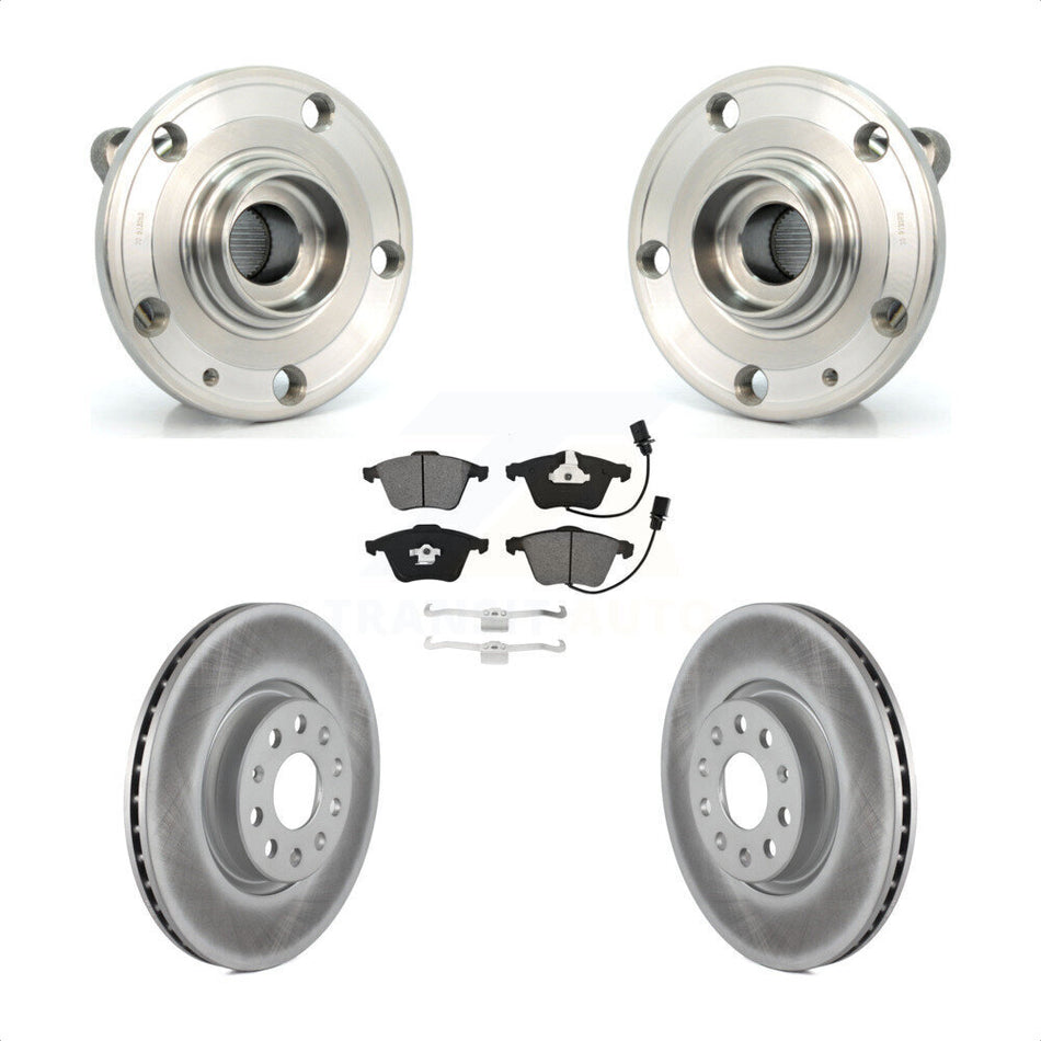 Front Hub Bearing Assembly Coated Disc Brake Rotors And Pads Kit For Volkswagen CC KBB-115291