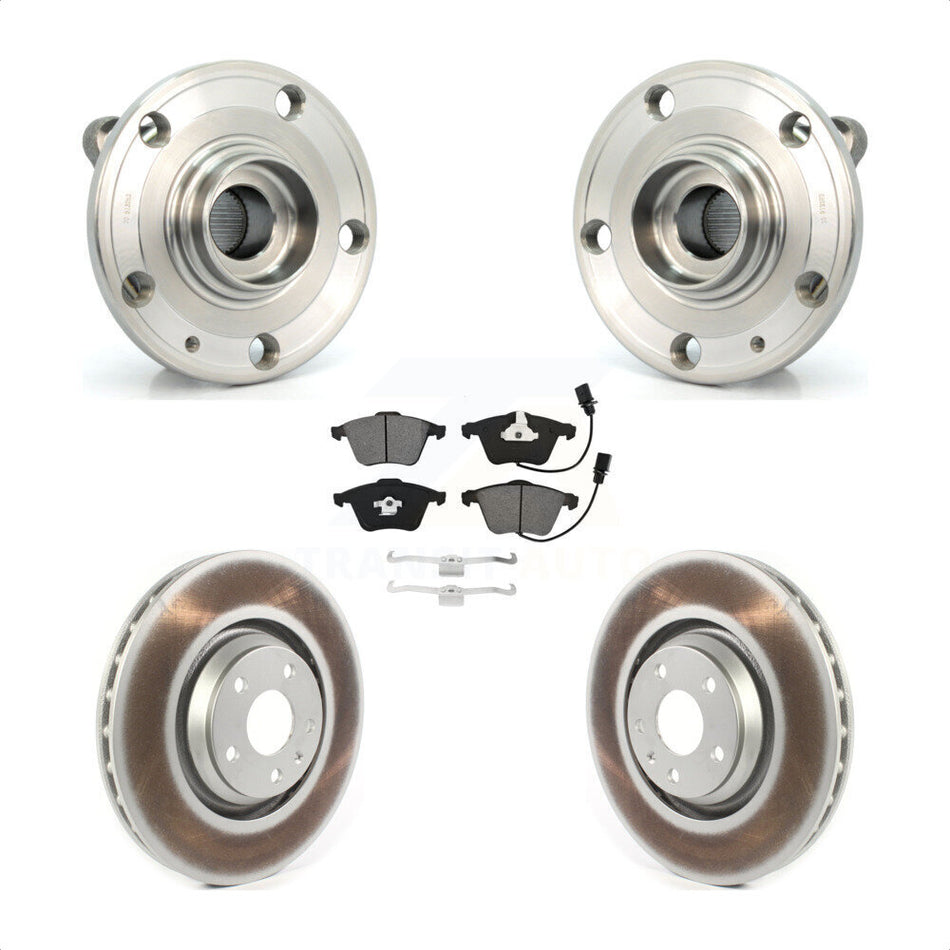 Front Hub Bearing Assembly Coated Disc Brake Rotors And Pads Kit For Audi TT Quattro TTS KBB-115293
