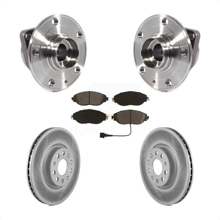 Front Hub Bearing Assembly Coated Disc Brake Rotor And Pads Kit For Volkswagen GTI Arteon KBB-115300