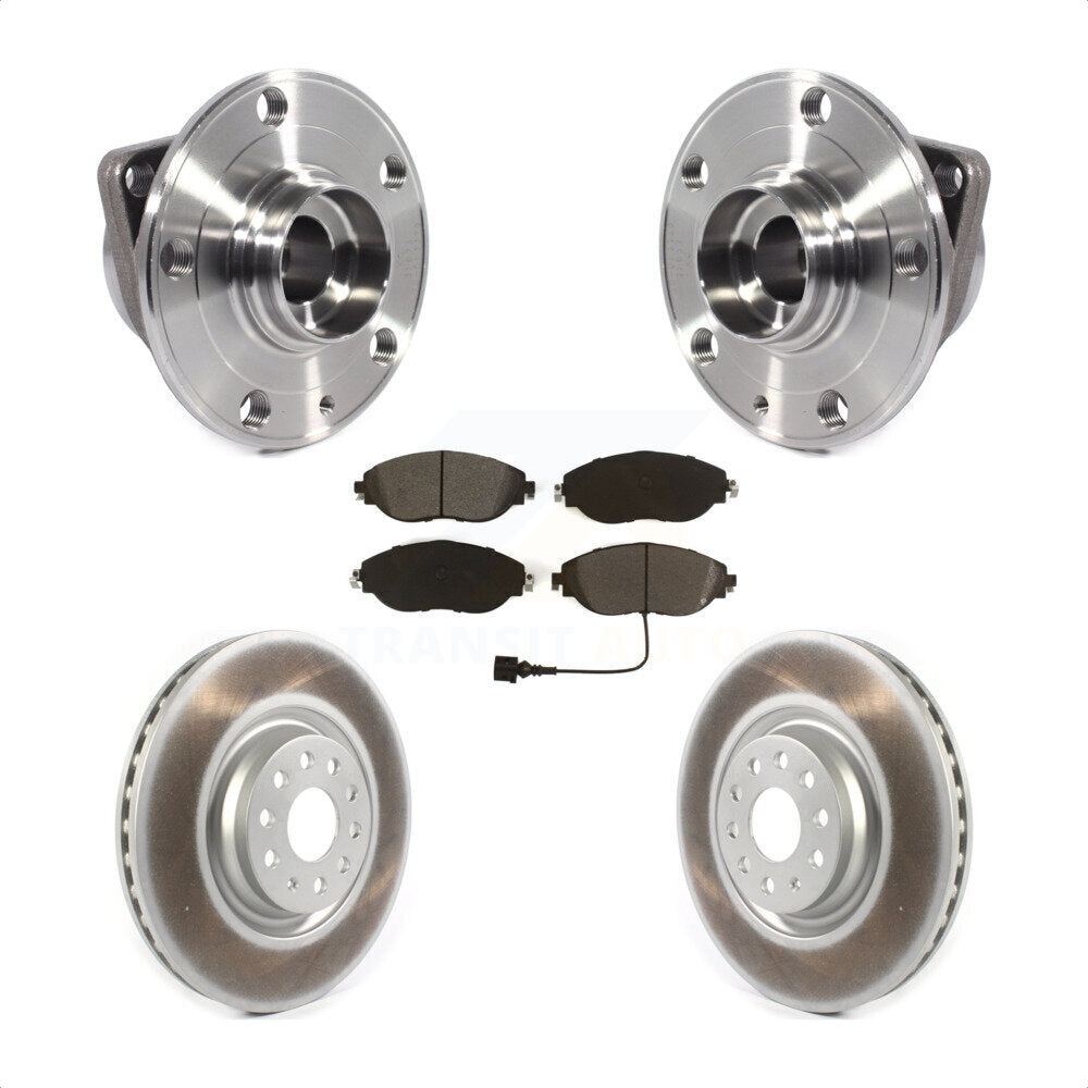 Front Hub Bearing Coat Brake Rotor Pad Kit For Volkswagen Tiguan Jetta Audi Q3 GTI Golf R KBB-115301