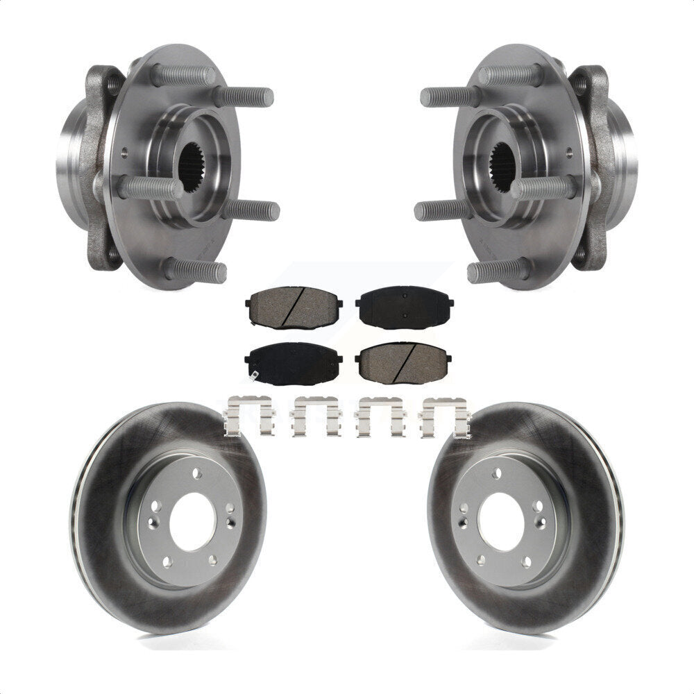 Front Hub Bearing Coated Disc Brake Rotor Pad Kit For Kia Forte Hyundai Elantra GT Forte5 KBB-115305