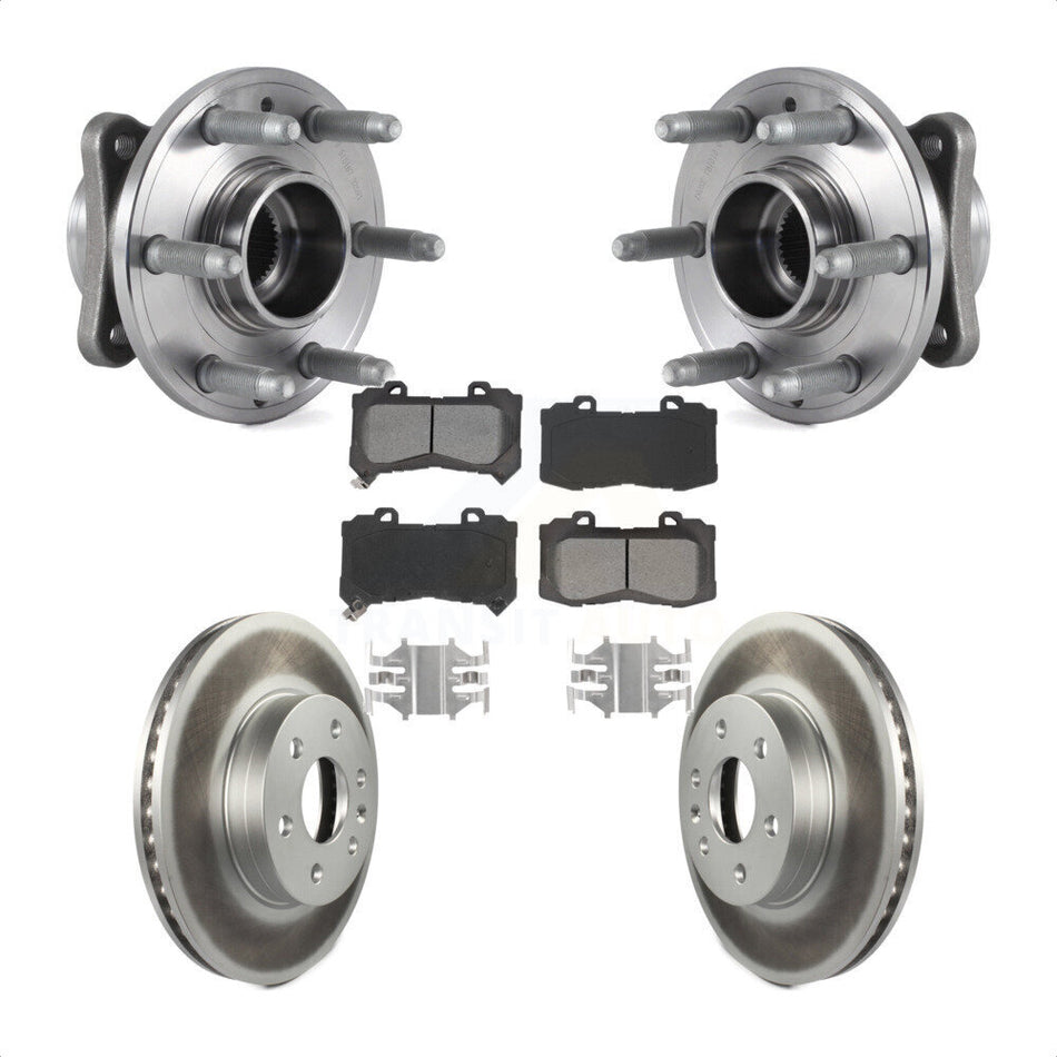 Front Hub Bearing Assembly With Coated Disc Brake Rotors And Semi-Metallic Pads Kit For 2015-2020 Chevrolet Colorado GMC Canyon 4WD KBB-115307