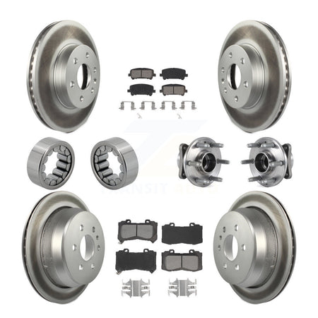 Front Rear Hub Bearing Coated Brake Rotor Pads Shoe Kit (10Pc) For Chevrolet Colorado GMC KBB-115310