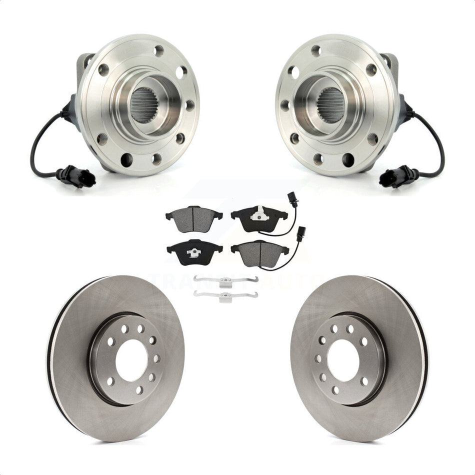 Front Hub Bearing Assembly With Disc Brake Rotors And Semi-Metallic Pads Kit For 2010 Saab 9-3X 285mm Diameter Rotor KBB-115314