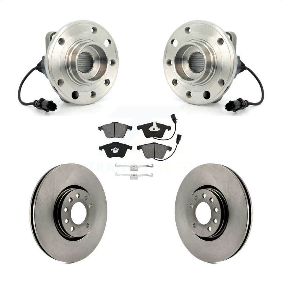 Front Hub Bearing Assembly With Disc Brake Rotors And Semi-Metallic Pads Kit For 2010-2011 Saab 9-3X 314mm Diameter Rotor KBB-115315