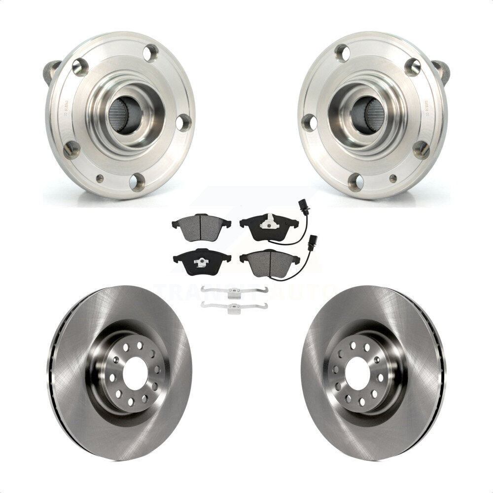 Front Hub Bearing Assembly Disc Brake Rotors And Pads Kit For Volkswagen Passat CC Golf R KBB-115318