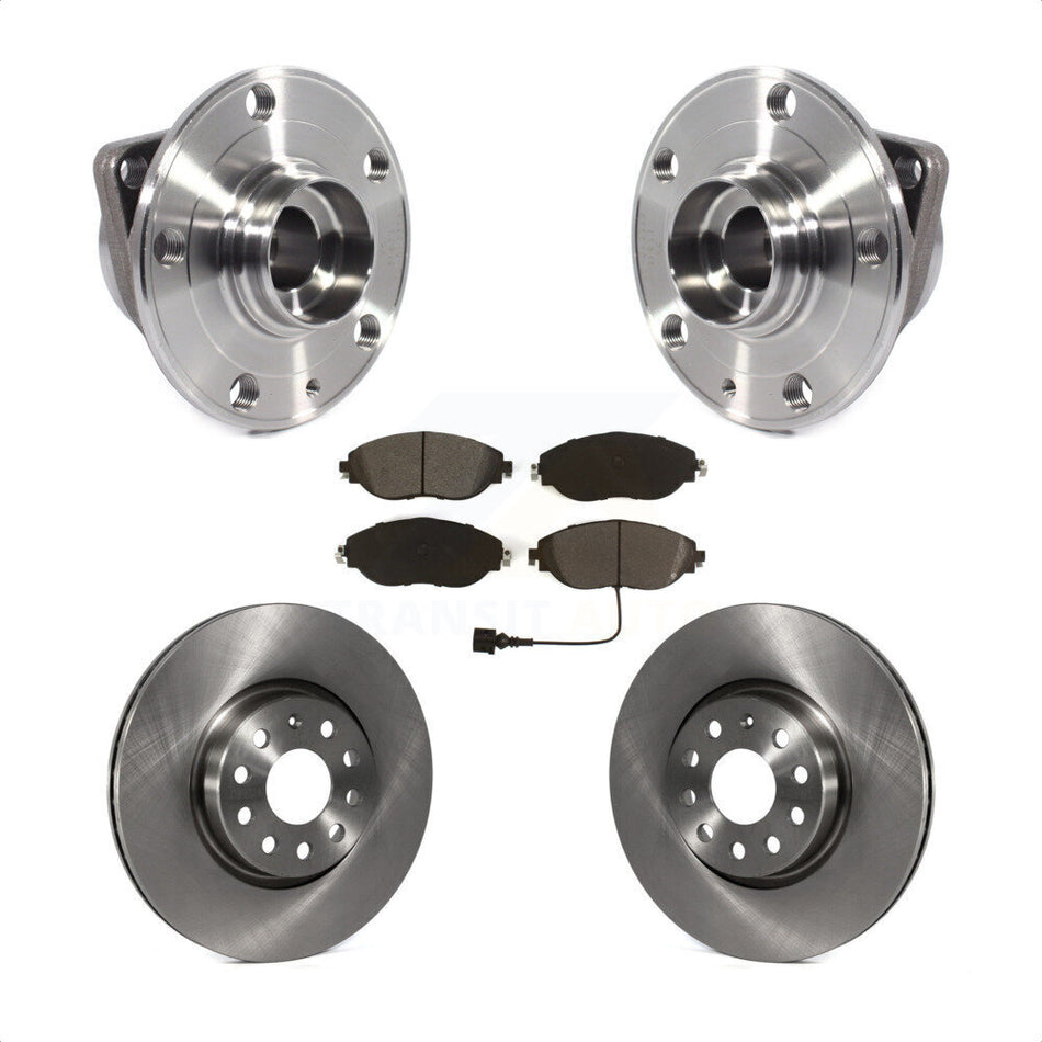 Front Hub Bearing Assembly Disc Brake Rotors And Pads Kit For Volkswagen GTI Arteon KBB-115326