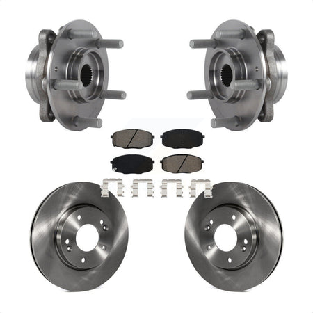 Front Hub Bearing Assembly Brake Rotor & Pads Kit For Kia Forte Hyundai Elantra GT Forte5 KBB-115331