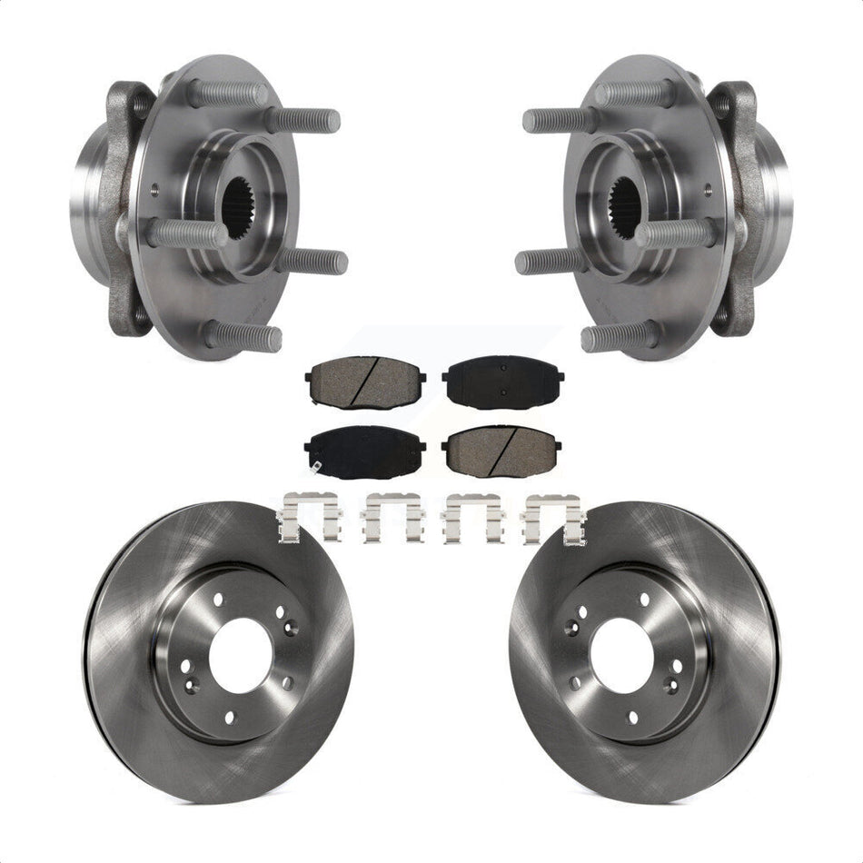 Front Hub Bearing Assembly Brake Rotor & Pads Kit For Kia Forte Hyundai Elantra GT Forte5 KBB-115331