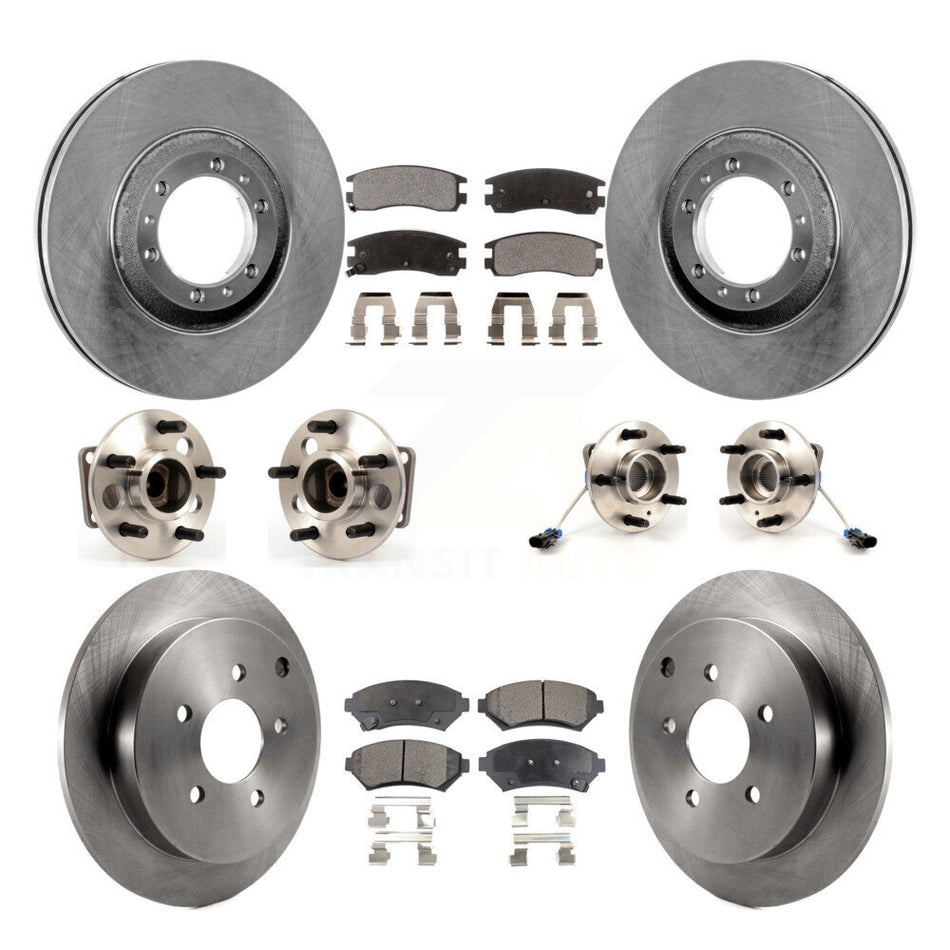 Front Rear Hub Bearings Assembly Disc Brake Rotors And Ceramic Pads Kit (10Pc) For Pontiac Montana KBB-115359