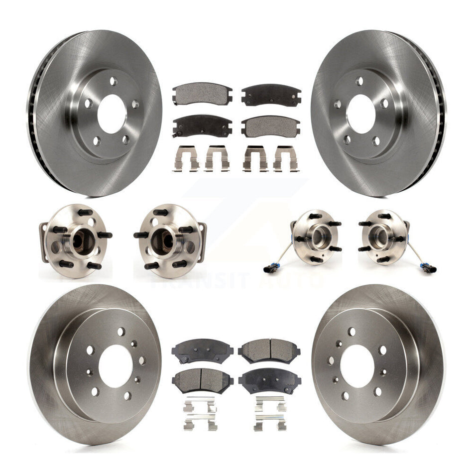 Front Rear Hub Bearings Assembly Disc Brake Rotors And Ceramic Pads Kit (10Pc) For Chevrolet Impala Monte Carlo Oldsmobile Intrigue KBB-115361