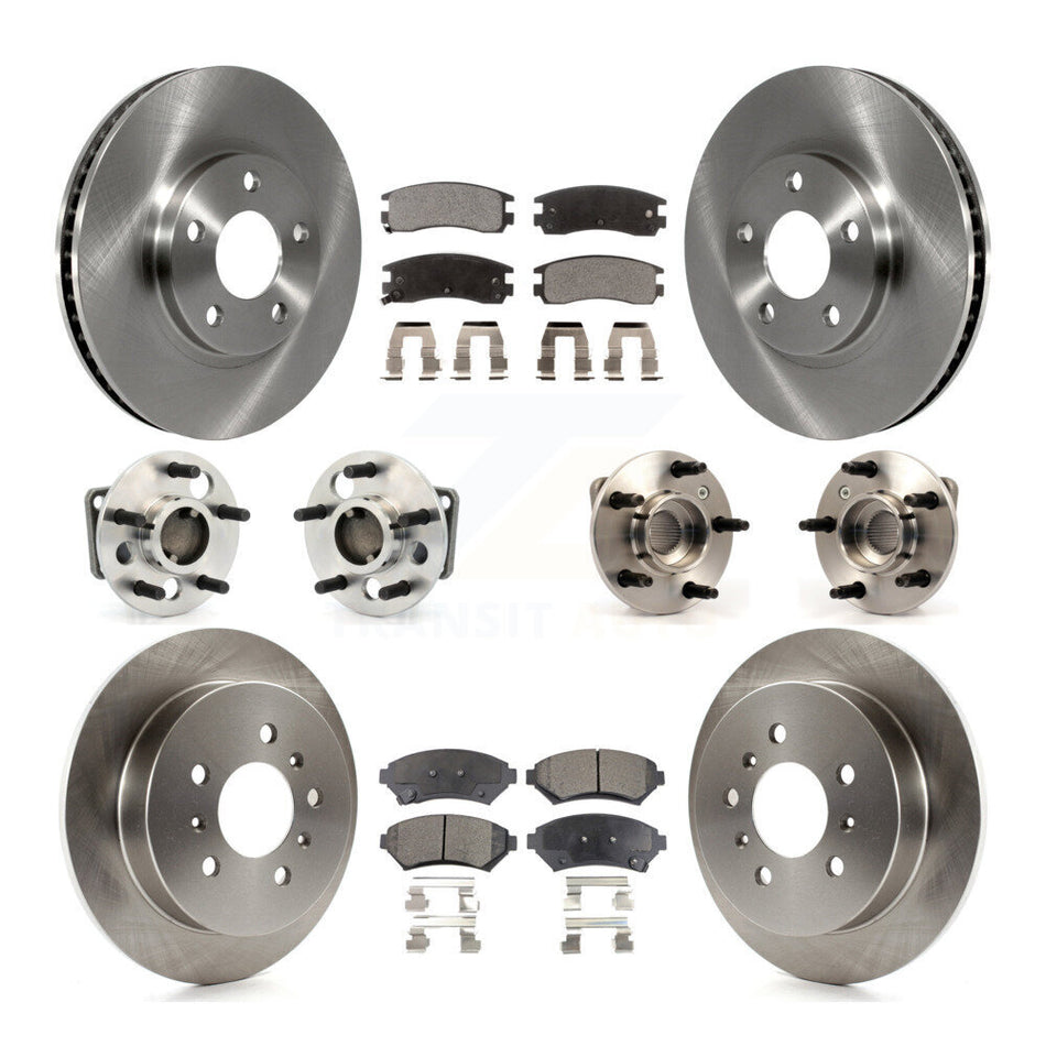 Front Rear Hub Bearings Assembly Disc Brake Rotors And Ceramic Pads Kit (10Pc) For Chevrolet Impala Monte Carlo Non-ABS KBB-115370