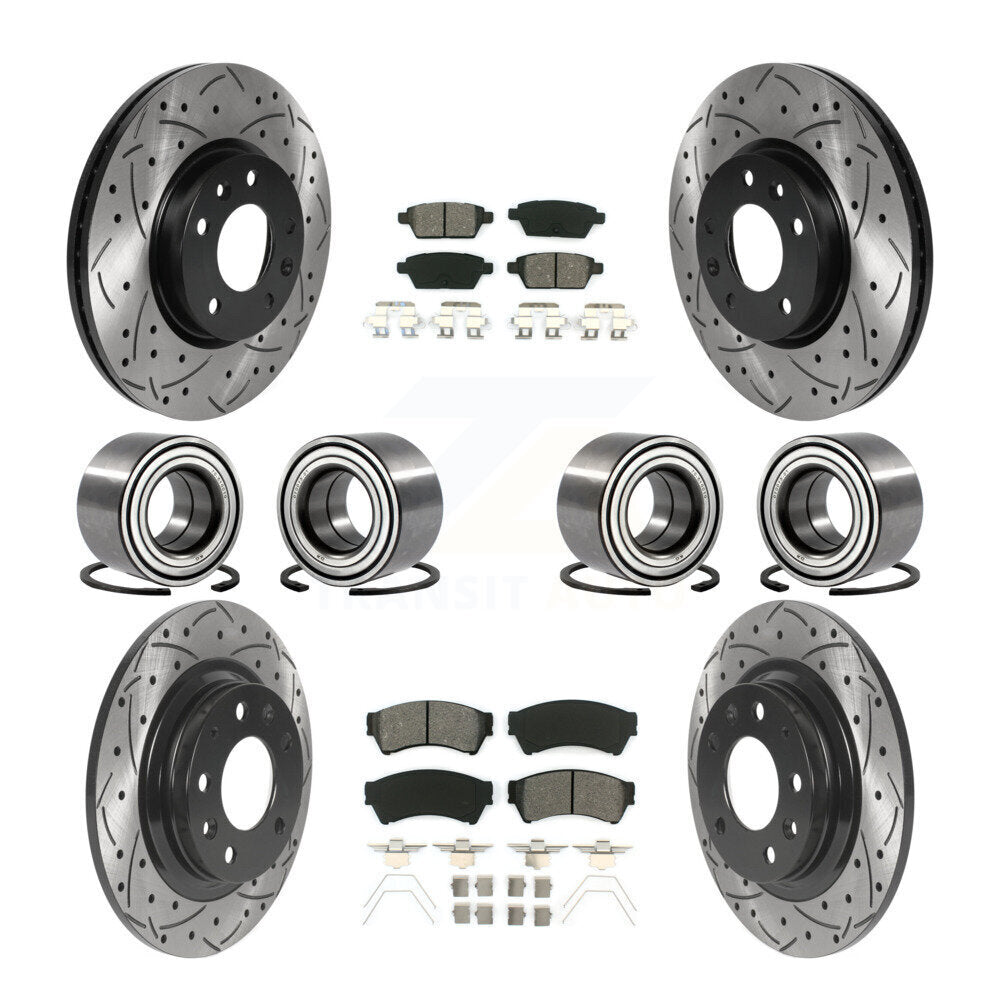 Front Rear Bearing Coated Brake Rotor Pads Kit (10Pc) For Ford Fusion Lincoln MKZ Mercury KBB-115591