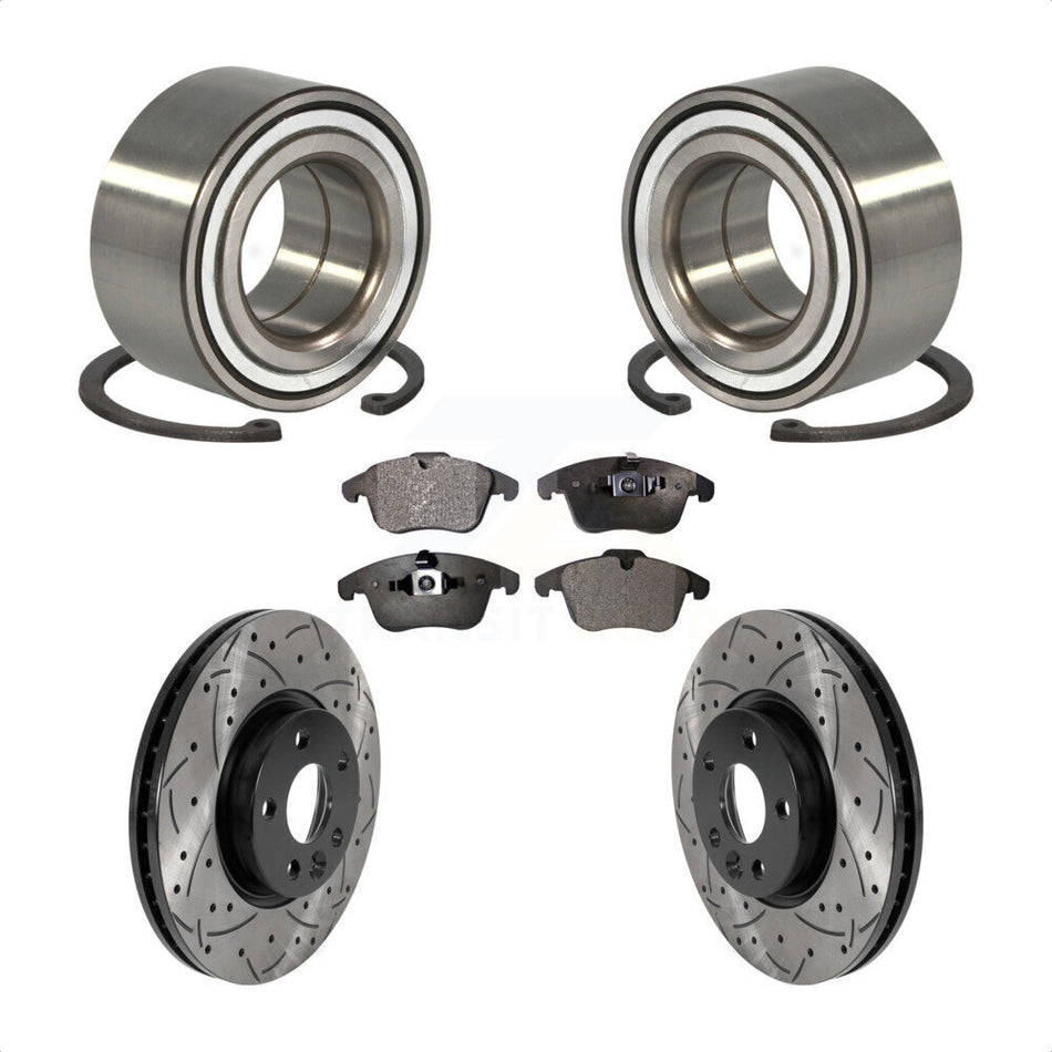 Front Bearing Coated Drilled Slotted Disc Brake Rotor Pad Kit For Land Rover Range Evoque KBB-115647