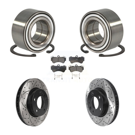 Front Wheel Bearing Drill Slot Brake Rotor Pad Kit For Porsche Cayenne Volkswagen Touareg KBB-115664