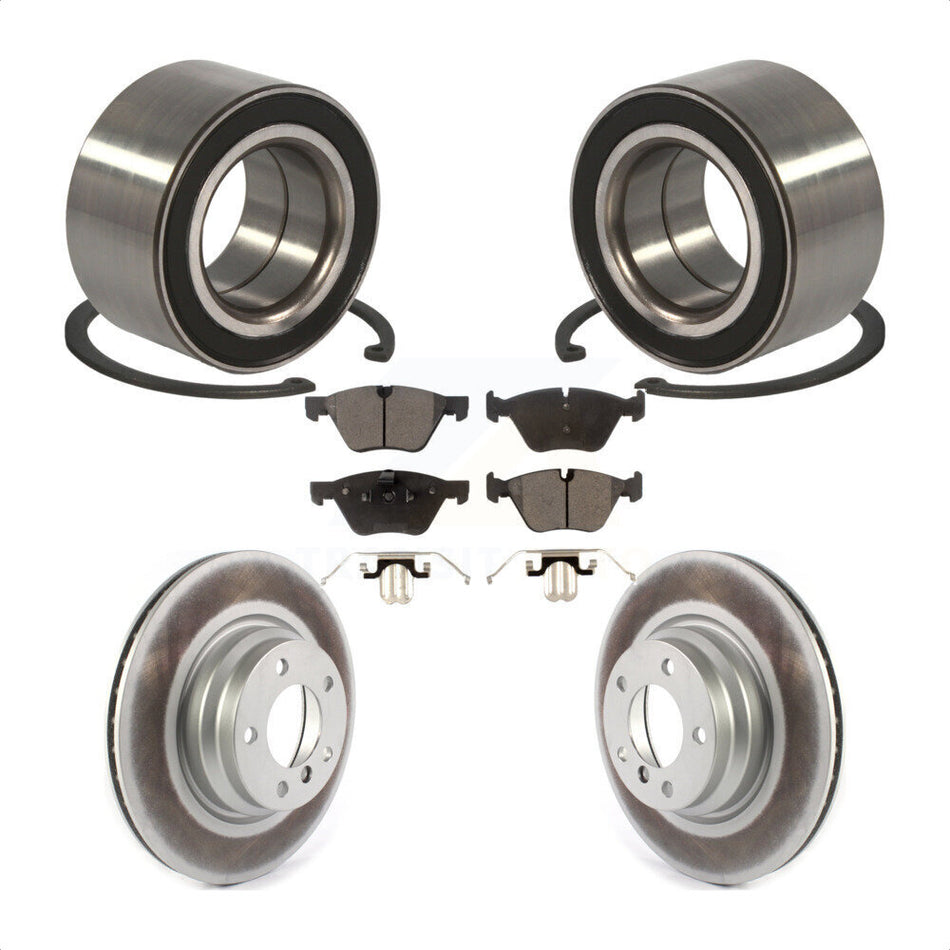 Front Wheel Bearing With Coated Disc Brake Rotors And Ceramic Pads Kit For 2006 BMW 330xi KBB-115696