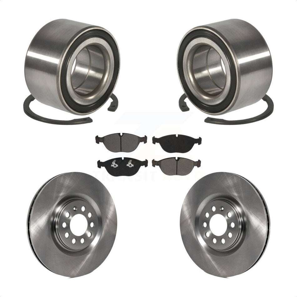 Front Wheel Bearing With Disc Brake Rotors And Semi-Metallic Pads Kit For 2006 Audi TT Quattro 3.2L KBB-115700