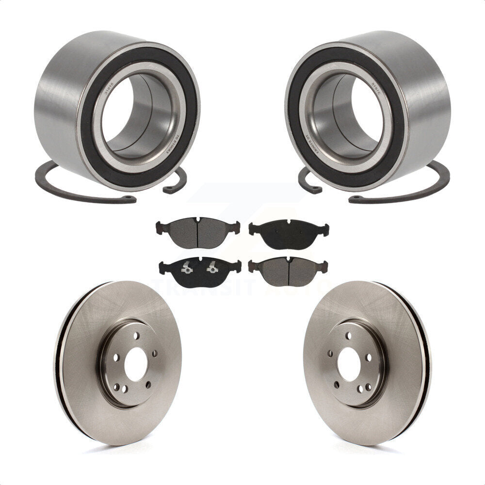 Front Wheel Bearing Disc Brake Rotors And Pads Kit For Mercedes-Benz E500 4Matic with AWD KBB-115701