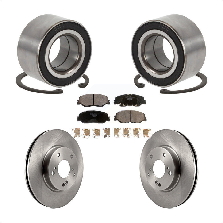 Front Wheel Bearing With Disc Brake Rotors And Ceramic Pads Kit For 2019 Honda Insight KBB-115703