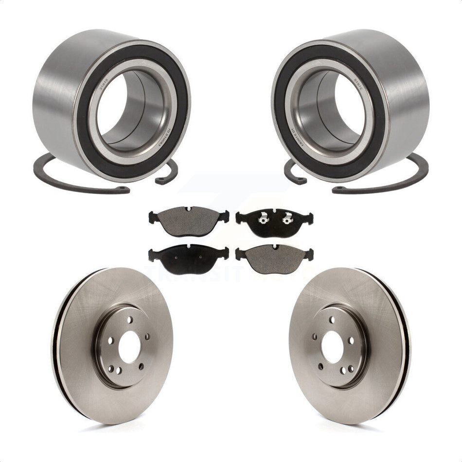 Front Wheel Bearing With Disc Brake Rotors And Ceramic Pads Kit For Mercedes-Benz E500 4Matic with AWD KBB-115705
