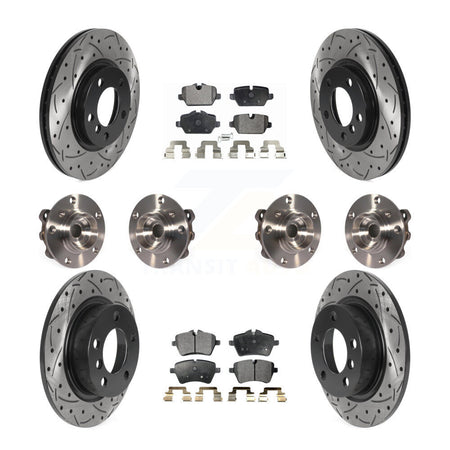 Front Rear Hub Bearing Coat Brake Rotor Pad Kit (10Pc) For Mini Cooper Countryman Paceman KBB-115758