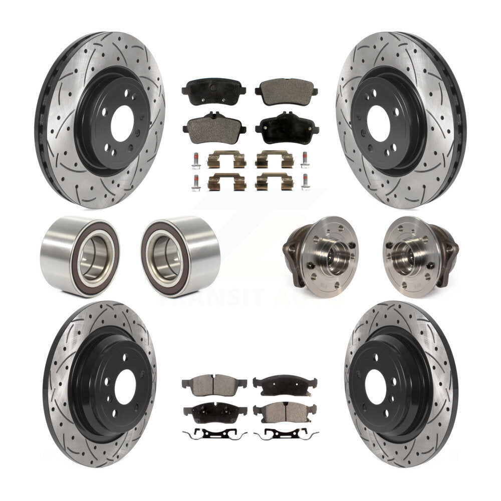 Front Rear Hub Bearing Coat Brake Rotor Pad Shoe Kit (10Pc) For Mercedes-Benz ML350 ML250 KBB-115822