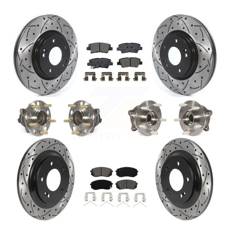 Front Rear Hub Bearing Assembly Coated Disc Brake Rotor And Pad Kit (10Pc) For Kia Optima KBB-115868
