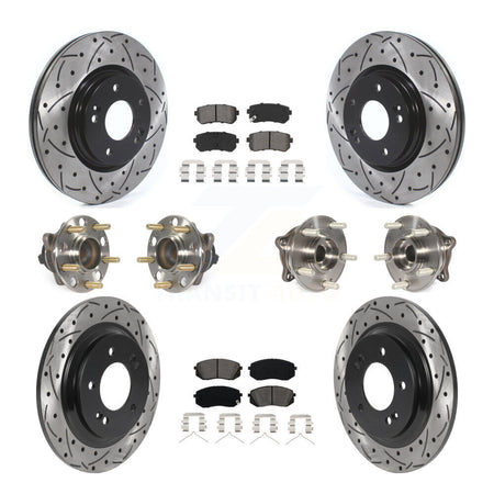 Front Rear Hub Bearing Assembly Coated Disc Brake Rotor And Pad Kit (10Pc) For Kia Optima KBB-115869