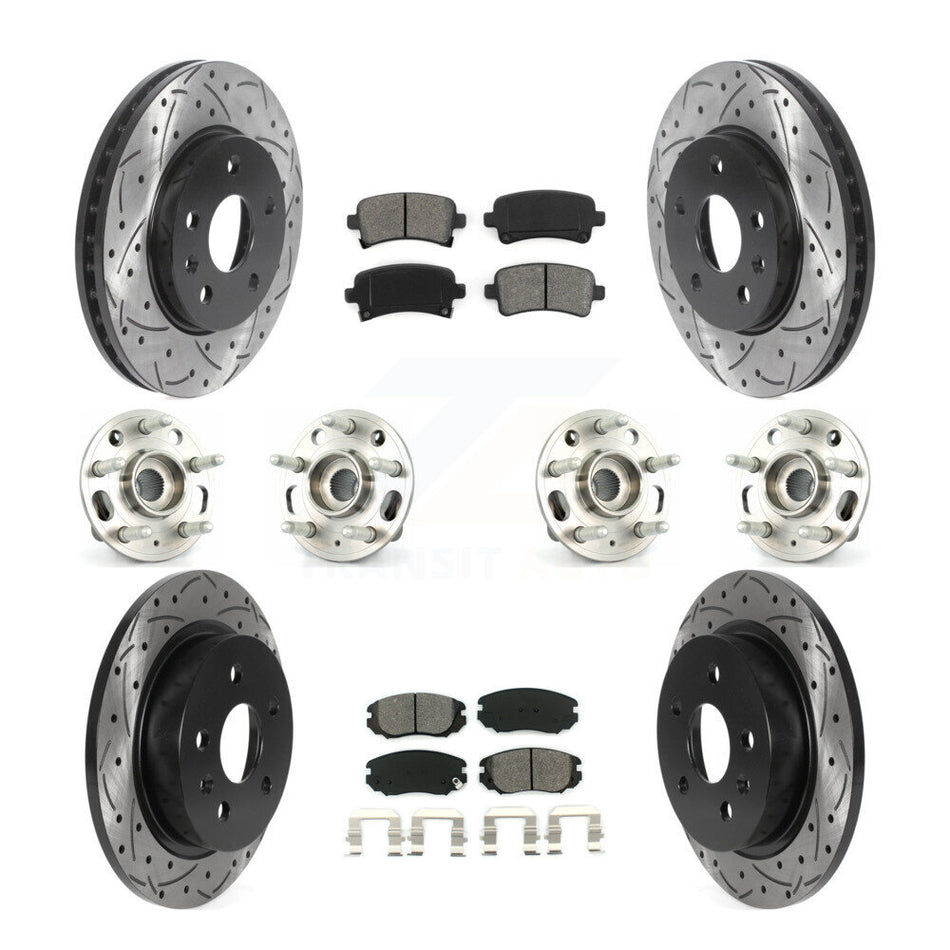 Front Rear Hub Bearing Coated Brake Rotor And Pad Kit (10Pc) For Chevrolet Malibu Limited KBB-115878