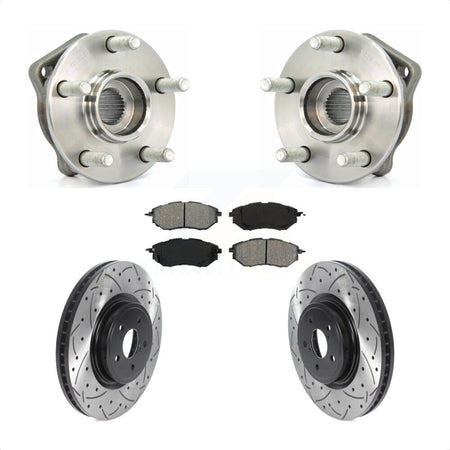 Front Hub Bearing Coat Drill Slot Brake Rotor Pads Kit For Subaru Outback Legacy Forester KBB-115894