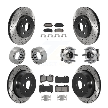 Front Rear Hub Bearing Coated Brake Rotor Pads Shoe Kit (10Pc) For Chevrolet Colorado GMC KBB-115933