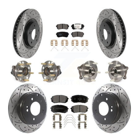Front Rear Hub Bearing Coated Disc Brake Rotor And Ceramic Pads Kit (10Pc) For Kia Optima KBB-115971
