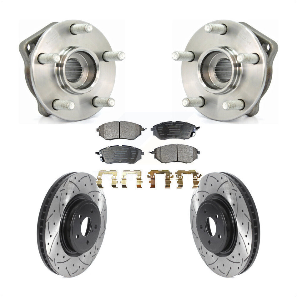 Front Hub Bearing Coat Drill Slot Brake Rotor Pads Kit For Subaru Outback Legacy Forester KBB-116009