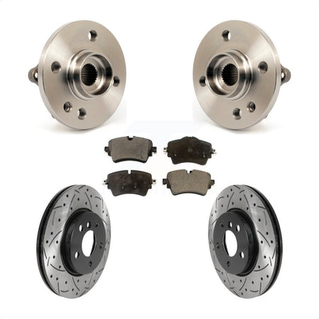 Front Hub Bearing Assembly Coat Drill Slot Brake Rotor Pads Kit For 2015 Mini Cooper 1.6L KBB-116020