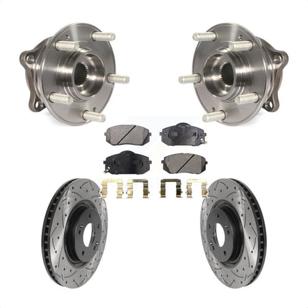 Front Hub Bearing Drilled Slot Brake Rotor Pads Kit For Hyundai Tucson Sonata Kia Cadenza KBB-116032