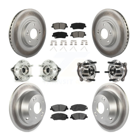 Front Rear Hub Bearing Coated Disc Brake Rotor Pad Kit (10Pc) For Hyundai Santa Fe XL AWD KBB-116101