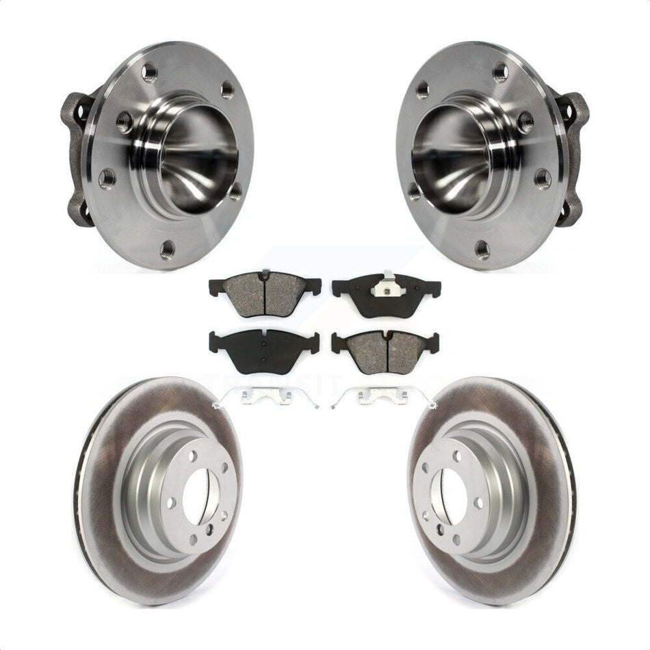 Front Hub Bearing Assembly With Coated Disc Brake Rotors And Semi-Metallic Pads Kit For 2006 BMW 330i KBB-116104