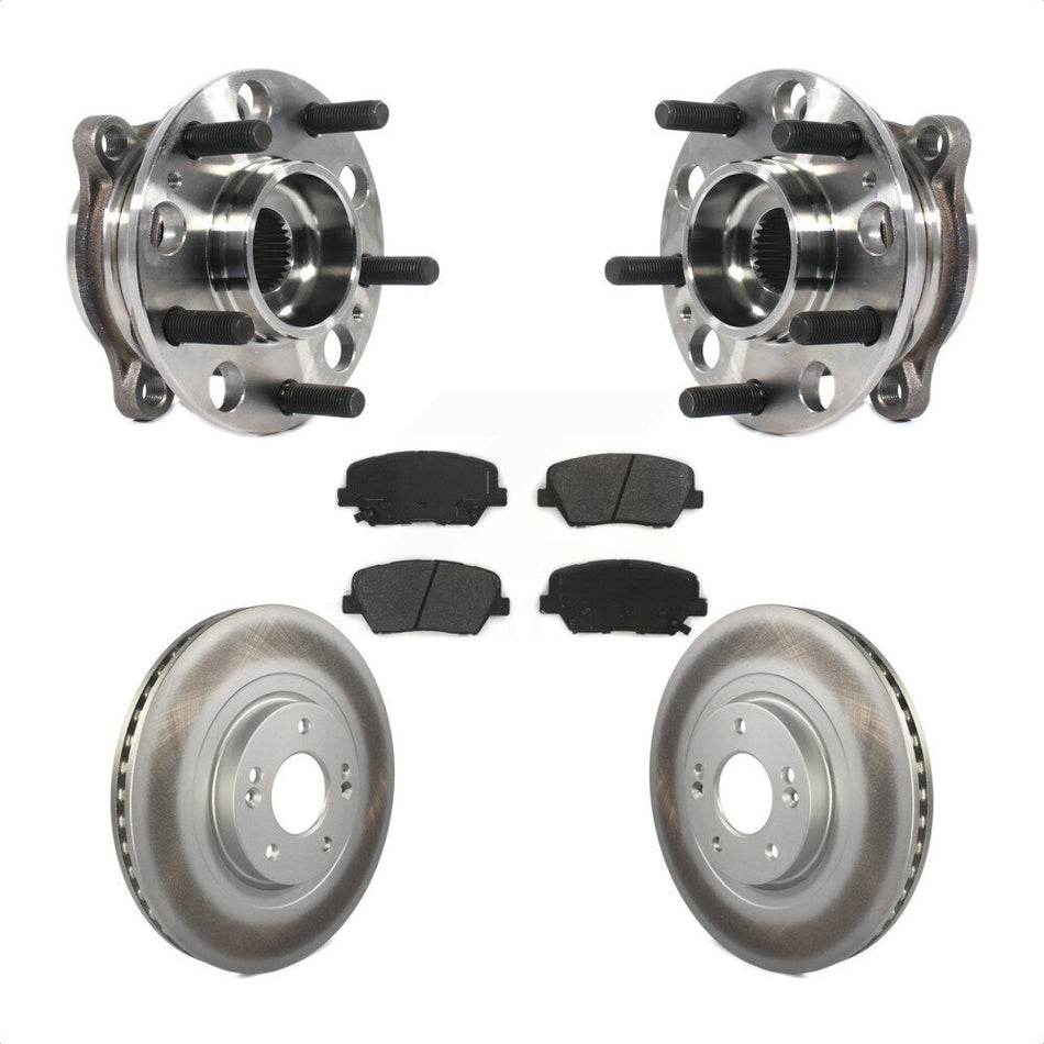 Front Hub Bearing Assembly With Coated Disc Brake Rotors And Semi-Metallic Pads Kit For Kia Sorento Hyundai Santa Fe Sport KBB-116110