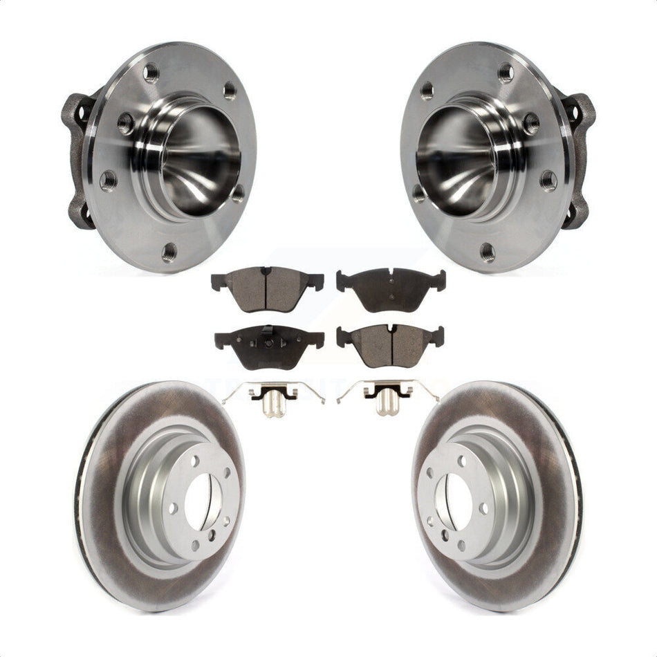 Front Hub Bearing Assembly With Coated Disc Brake Rotors And Ceramic Pads Kit For 2006 BMW 330i KBB-116134