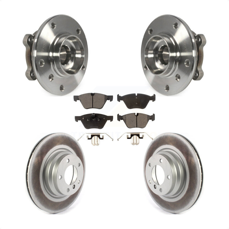 Front Hub Bearing Assembly With Coated Disc Brake Rotors And Ceramic Pads Kit For 2012 BMW X1 xDrive28i with AWD KBB-116136