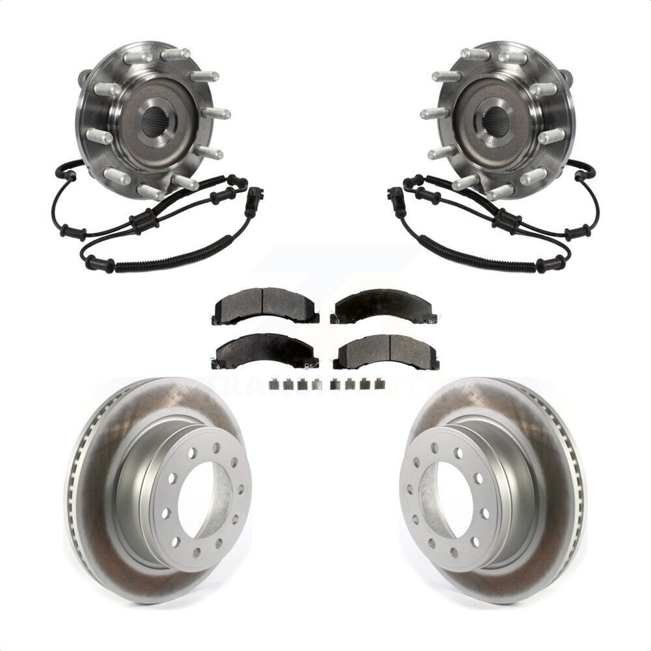 Front Hub Bearing Assembly With Coated Disc Brake Rotors And Ceramic Pads Kit For Ram 5500 Dodge 4500 KBB-116137