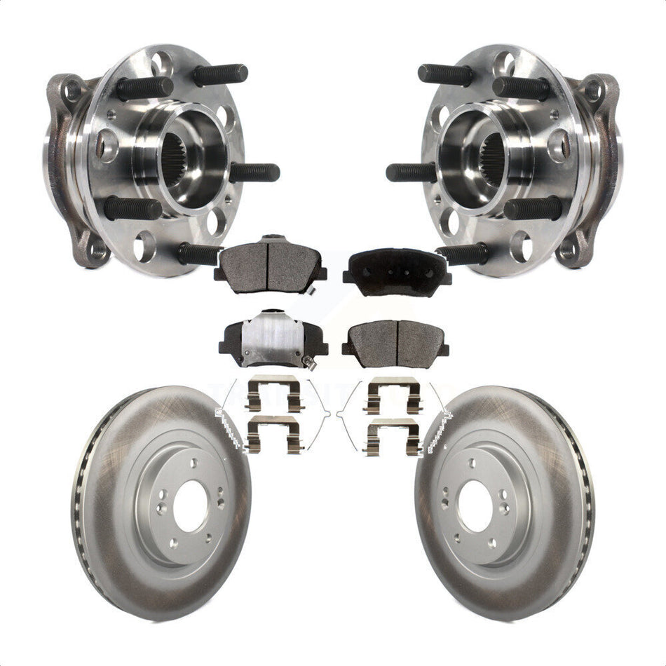 Front Hub Bearing Assembly With Coated Disc Brake Rotors And Ceramic Pads Kit For Kia Sorento Hyundai Santa Fe Sport KBB-116141