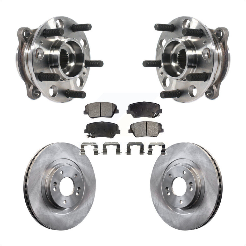 Front Hub Bearing Assembly With Disc Brake Rotors And Semi-Metallic Pads Kit For 2015-2016 Hyundai Santa Fe Sport 2.4L 2.0L KBB-116152